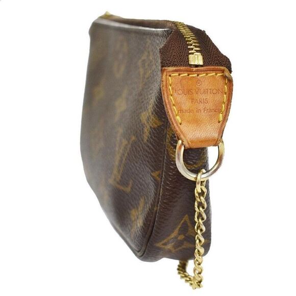 LOUIS VUITTON Mini Pochette Accessoires Hand Bag Monogram Leather - Picture 2 of 13